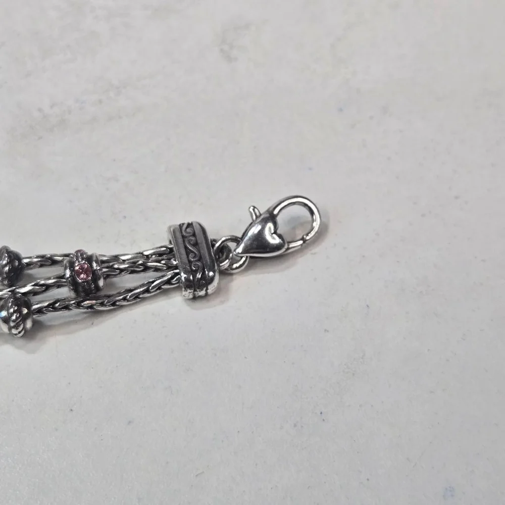 Brighton Bracelet Power of Pink Silver Pink Crystal Love Heart Breast Cancer